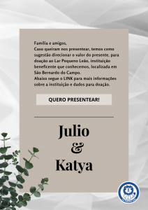Convite de Casamento Julio e Katya